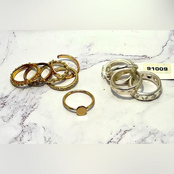 Stacker rings: 5 silver tone NWT, 6 gold tone - Picture 1 of 8